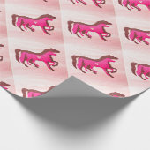 Hand entwarf rosa PferdePackpapier Geschenkpapier (Ecke)