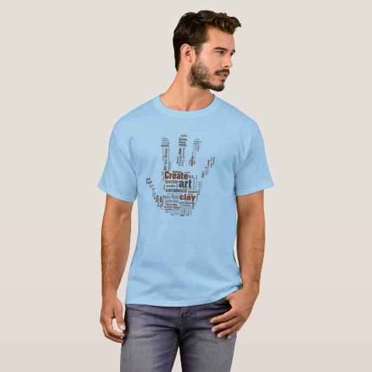 "Hand" entwarf Tonwaren-Kunst T T-Shirt (Vorne ganz)