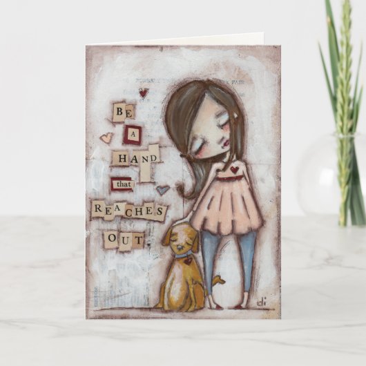 Hand erreichen - Gruß-Karte Dankeskarte (Vorderseite)