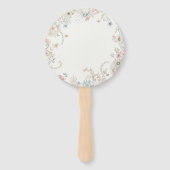 Hand Fan Custom Floral with Initials - Romantic Fächer (Rückseite)