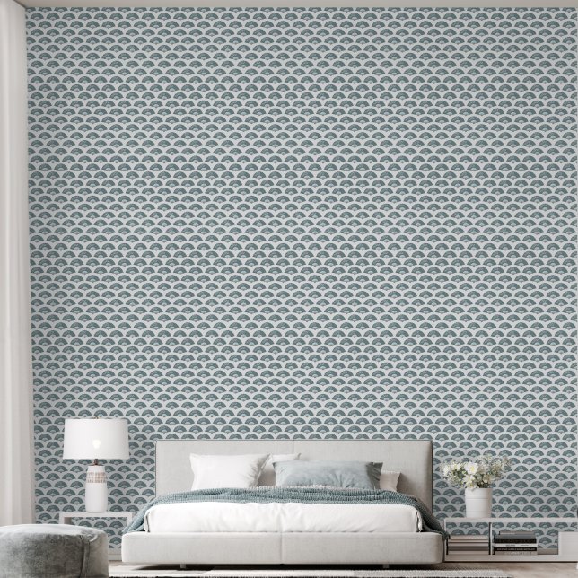 Hand Fand Cloudy Sky Muster Tapete (Schlafzimmer)