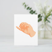 Hand-Finger-Finger-Pinky Postkarte (Stehend Vorderseite)