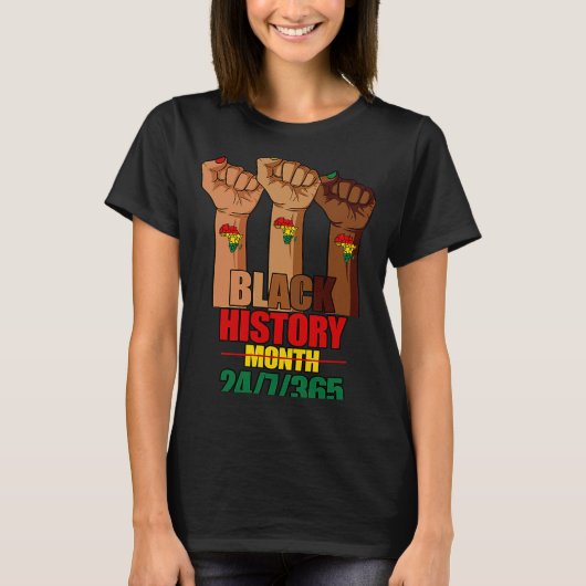 Hand Fist Black History Month 247365 African Ameri T-Shirt (Vorderseite)