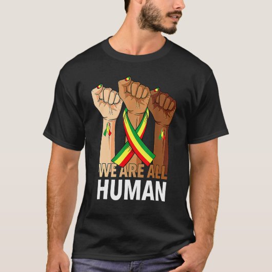 Hand Fist We Are All Human African Pride Black His T-Shirt (Vorderseite)