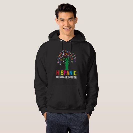 Hand Flag Tree Root Latino National Hispanic Herit Hoodie (Vorne ganz)