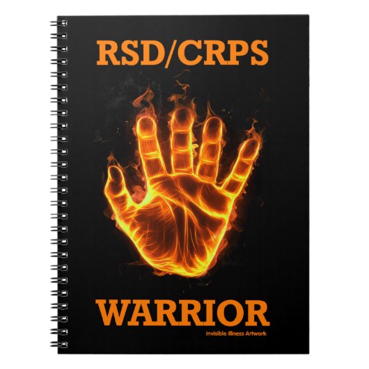 Hand/Flammen...RSD/CRPS Notizblock (Vorderseite)