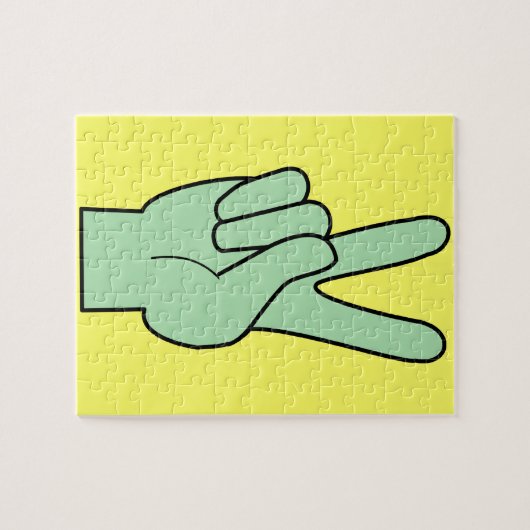 Hand für Friedenssymbol Puzzle (Horizontal)