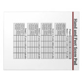 Hand-Fuß-Card-Spielfeld Notizblock (Vorderseite)