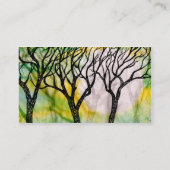 Hand geschnitzte Bäume auf Reis-Papier Visitenkarte (Rückseite)