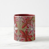 Hand geschnitzte gesteppte rote und rosa Blumen Tasse (Zentrum)