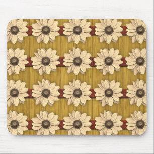 Hand geschnitzte hölzerne Gänseblümchen Mousepad