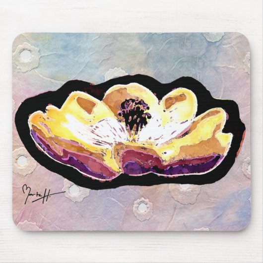 Hand geschnitzte Magnolien-Blume Mousepad (Vorne)