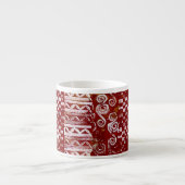 Hand geschnitzte Muster auf roter Leinwand Espressotasse (Vorderseite)