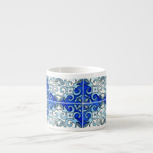 Hand geschnitzter Fliesen-Entwurf 6 gemalt in den Espressotasse (Vorderseite)