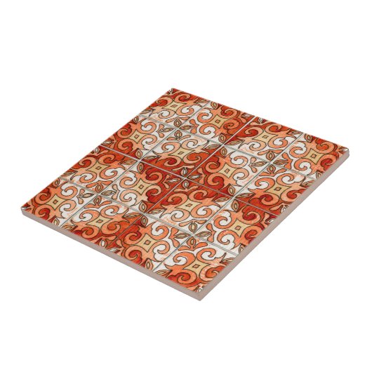 Hand geschnitzter Fliesen-Entwurf gemalt in den Fliese (Seite)