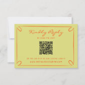 Hand geschriebene Pinstripes Whimsical QR Code Hoc RSVP Karte (Vorderseite)