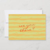 Hand geschriebene Pinstripes Whimsical QR Code Hoc RSVP Karte (Rückseite)