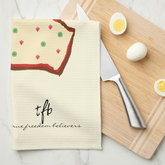 Hand Gesture Strawberry-Kiwi Pizza Geschirrtuch (Viertel Falte)