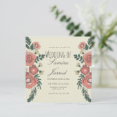 Hand Gezeichnet Blumenbouquet Vintage Hochzeit (Stehend Vorderseite)