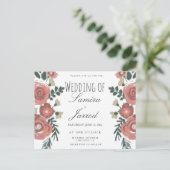 Hand Gezeichnet Blumenbouquet Vintage Hochzeit Postkarte (Stehend Vorderseite)