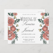 Hand Gezeichnet Blumenbouquet Vintage Hochzeit Postkarte (Vorne/Hinten)