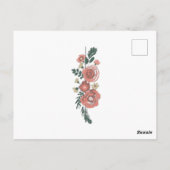 Hand Gezeichnet Blumenbouquet Vintage Hochzeit Postkarte (Rückseite)