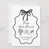 Hand gezeichnet Bow zu meinem besten Freund auf me Einladung (Vorderseite)