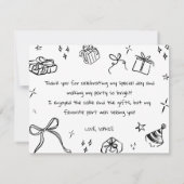 Hand gezeichnet Dankeschön Karte (Rückseite)