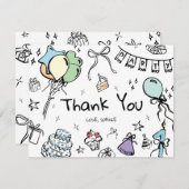Hand gezeichnet Dankeschön Karte (Vorne/Hinten)