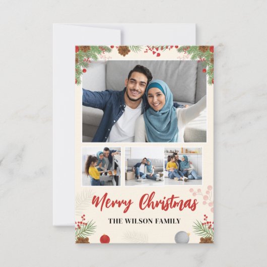 Hand gezeichnet frohe Weihnachten Vier FotoCollage (Vorderseite)