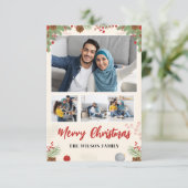 Hand gezeichnet frohe Weihnachten Vier FotoCollage (Stehend Vorderseite)