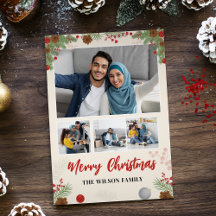 Hand gezeichnet frohe Weihnachten Vier FotoCollage