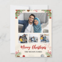 Hand gezeichnet frohe Weihnachten Vier FotoCollage