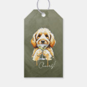 Hand gezeichnet Golden Doodle Dirty Martini Danke Geschenkanhänger (Vorderseite)