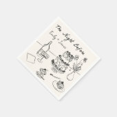 Hand gezeichnet Quirky die Nacht vor der Hochzeit  Serviette (Ecke)