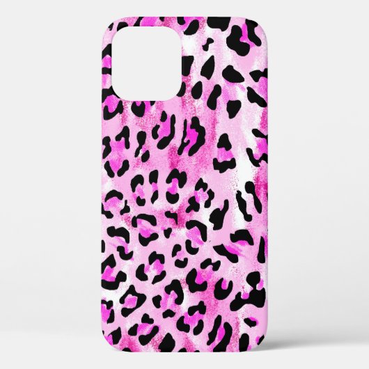 Hand gezeichnet rosa Farbe nahtlose Leopardenmuste Case-Mate iPhone Hülle (Rückseite)