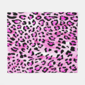 Hand gezeichnet rosa Farbe nahtlose Leopardenmuste Fleecedecke (Vorderseite (Horizontal))