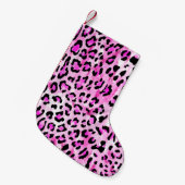 Hand gezeichnet rosa Farbe nahtlose Leopardenmuste Kleiner Weihnachtsstrumpf (Vorderansicht (hängend))