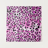 Hand gezeichnet rosa Farbe nahtlose Leopardenmuste Wandteppich (Vorderseite (Horizontal))