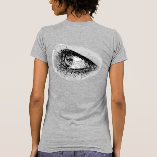 Hand gezeichnet Schöne Frauenstift Kunst T-Shirt (Rückseite)