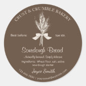Hand Gezeichnet Weizen Rohteig Backzutaten Runder Aufkleber (Vorderseite)