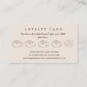 Hand-Gezeichnet Wheat-Bäckerei Brot flache Loyalit Treuekarte (Rückseite)