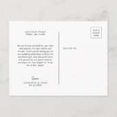 Hand gezeichnet Whimsical Ribbon Danke Postkarte (Rückseite)