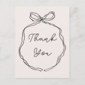 Hand gezeichnet Whimsical Ribbon Danke Postkarte (Vorderseite)