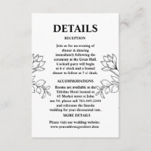 Hand gezeichnet Wildblumen Muster Hochzeitsdetails