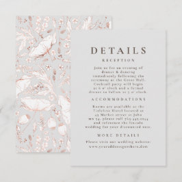 Hand gezeichnet Wildblumen Muster Hochzeitsdetails Begleitkarte