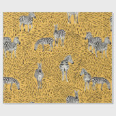 Hand gezeichnet Zebra-Nahtloses Muster mit Linienr Geschenkpapier (Flach)
