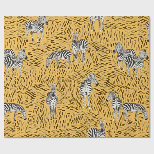 Hand gezeichnet Zebra-Nahtloses Muster mit Linienr Geschenkpapier (Flach)