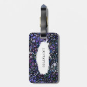 Hand-Gezeichnete abstrakte Kreise, Blau, lila, Gepäckanhänger (Rückseite vertikal)