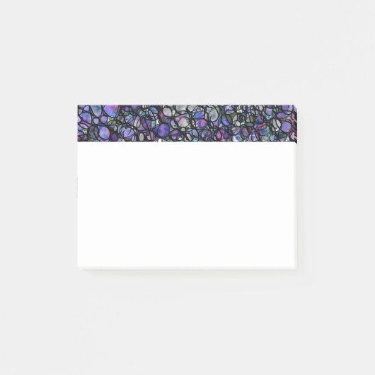 Hand-Gezeichnete abstrakte Kreise, Blau, lila, Post-it Klebezettel (Vorderseite)